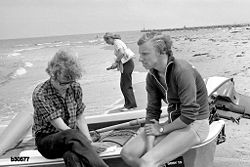 Livredder på stranden i Hornbæk 22/7 1974. Foto: Anne-Sofie Rubæk