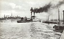 Hjulfærgen Kronprinsesse Louise - den første jernbanefærge. Indsat 1892