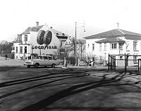 Hjørnet Trækbanen-Rosenkildevej 1960. Foto: Hauch