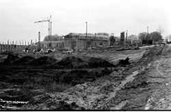Helsingør Gymnaium under opførelse 1965. Foto: Jørgen Rubæk Hansen
