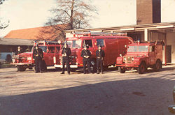 Tikøb Brandvæsens biler, fotograferet i efteråret 1981