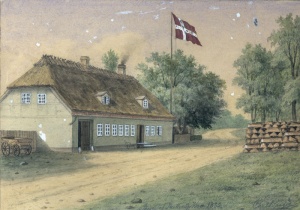 Skotterup Kro, som den så ud i 1882. Skitse af Carl Baagøe i privateje