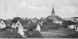 Hornbæk Kirke og Kirkevej år 1900