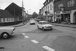 Gadebillede fra Hornbæk footgraferet 22/7 1974 af Anne-Sofie Rubæk