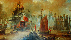 Slaget i Øresund 1658. Maleri af Willem van de Velde, Rijksmuseum, Amsterdam.