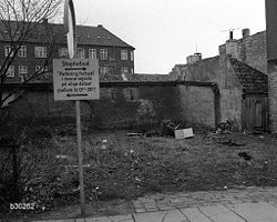 Byggetomt Lundegade 24. Foto: Anne-Sofie Rubæk 22/1 1974