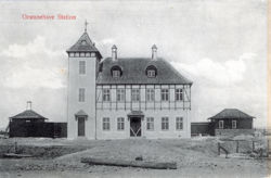 Grønnehave Station fotograferet umiddelbart efter opførelsen i 1906